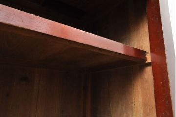 和製アンティーク　和モダンなお部屋にぴったりのツートンカラーが目を引く重ね水屋箪笥・下段(収納棚、戸棚、食器棚、サイドボード)(R-053025)