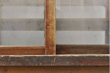 和製アンティーク　上手物　大正ロマン　象嵌細工の入った凝ったつくりが魅力的なガラスケース(ショーケース、店舗什器)(R-053027)