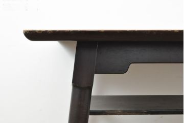 ビンテージ家具　松本民芸家具　和・洋どちらの空間にも取り入れやすい棚付きダイニングテーブル(食卓、2人掛け、ヴィンテージ)(R-053029)