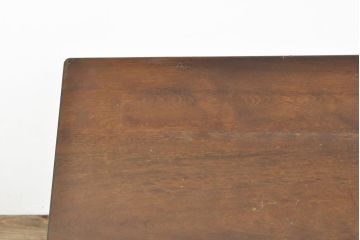 ビンテージ家具　松本民芸家具　和・洋どちらの空間にも取り入れやすい棚付きダイニングテーブル(食卓、2人掛け、ヴィンテージ)(R-053030)