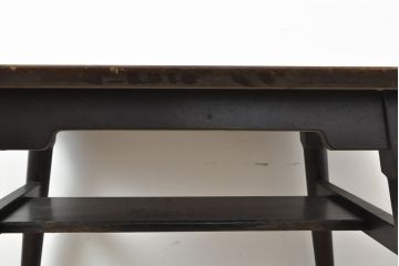 ビンテージ家具　松本民芸家具　和・洋どちらの空間にも取り入れやすい棚付きダイニングテーブル(食卓、2人掛け、ヴィンテージ)(R-053030)