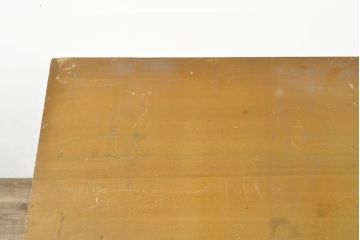 昭和レトロ　ラワン材　シンプルな造りとレトロな佇まいが魅力的なデスク(ワークデスク、在宅ワーク、在宅用、作業台)(R-053032)