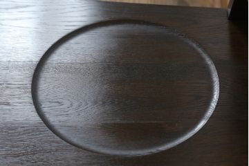 アメリカビンテージ　オーク材　背板と脚の凝ったデザインが魅力的なヴィンテージチェア(椅子、板座チェア、ダイニングチェア)(R-053038)