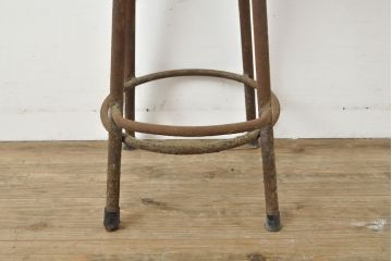 和製アンティーク　インダストリアルな空間づくりにおすすめのスツール(丸椅子)(R-053040)