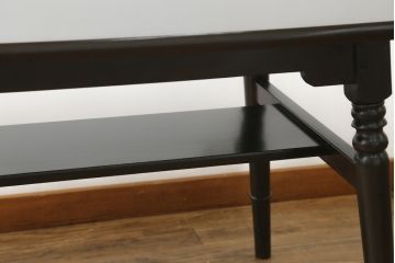 ビンテージ家具　松本民芸家具　ダイニングの雰囲気をぐっと素敵にしてくれる棚付きダイニングテーブル(食卓、2人掛け、4人掛け、ヴィンテージ)(R-053044)