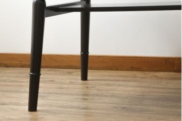 ビンテージ家具　松本民芸家具　ダイニングの雰囲気をぐっと素敵にしてくれる棚付きダイニングテーブル(食卓、2人掛け、4人掛け、ヴィンテージ)(R-053044)