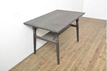 【簡易リペア限定品】ビンテージ家具　松本民芸家具　上品な佇まいが大人空間を演出する棚付きダイニングテーブル(食卓、2人掛け、4人掛け、ヴィンテージ)(R-053045)