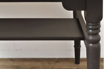 【簡易リペア限定品】ビンテージ家具　松本民芸家具　上品な佇まいが大人空間を演出する棚付きダイニングテーブル(食卓、2人掛け、4人掛け、ヴィンテージ)(R-053045)
