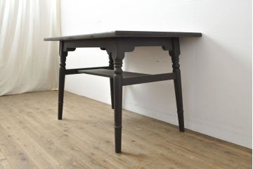 【簡易リペア限定品】ビンテージ家具　松本民芸家具　上品な佇まいが大人空間を演出する棚付きダイニングテーブル(食卓、2人掛け、4人掛け、ヴィンテージ)(R-053046)