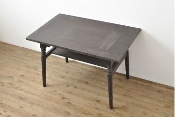 【簡易リペア限定品】ビンテージ家具　松本民芸家具　上品な佇まいが大人空間を演出する棚付きダイニングテーブル(食卓、2人掛け、4人掛け、ヴィンテージ)(R-053046)