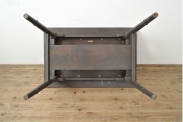 【簡易リペア限定品】ビンテージ家具　松本民芸家具　上品な佇まいが大人空間を演出する棚付きダイニングテーブル(食卓、2人掛け、4人掛け、ヴィンテージ)(R-053046)