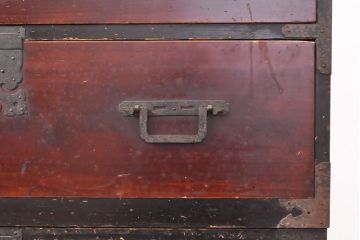 和製アンティーク　新潟県　村上箪笥　時代の味わいが魅力的な収納箪笥(時代箪笥、和たんす、整理箪笥、引き出し、チェスト、タンス)(R-053049)