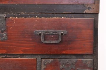 和製アンティーク　新潟県　村上箪笥　時代の味わいが魅力的な収納箪笥(時代箪笥、和たんす、整理箪笥、引き出し、チェスト、タンス)(R-053049)