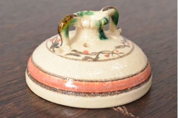 桃山窯　林英仁　弥七田　おりべ　香炉　共箱(織部焼)(R-053056)