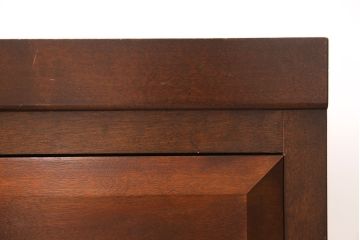 中古　美品　松本民芸家具　シンプルな作りで合わせやすいD型小物整理箪笥(縦型チェスト、引き出し、収納タンス)(定価約27万円)(R-053063)