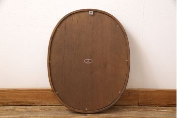 中古　秋田木工　ラウンド型でシンプルなつくりが取り入れやすいウォールミラー(鏡)(R-053066)