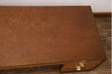 中古　美品　高級品　手造り工芸家具　凝ったつくりが魅力的な片袖机(文机、在宅ワーク、在宅用座机、在宅ワーク、在宅用ワークデスク)(R-053068)