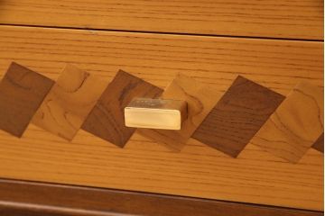 中古　美品　高級品　手造り工芸家具　凝ったつくりが魅力的な片袖机(文机、在宅ワーク、在宅用座机、在宅ワーク、在宅用ワークデスク)(R-053068)