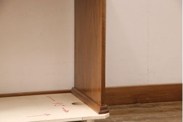 イギリスアンティーク　バーチ材　シンプルなデザインが目を引くドレッサー+チェアセット(鏡台、ミラー、椅子)(R-053069)