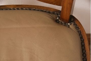 イギリスアンティーク　バーチ材　シンプルなデザインが目を引くドレッサー+チェアセット(鏡台、ミラー、椅子)(R-053069)