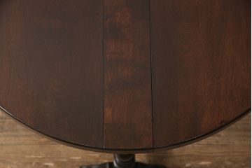 和製ビンテージ　松本民芸家具　脚のデザインがシックな#13型T・Fバタフライ卓(サイドテーブル、ラウンドテーブル、ドロップリーフテーブル、ヴィンテージ)(R-053075)