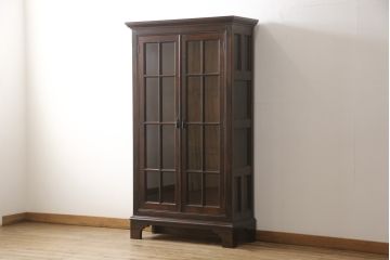 中古　松本民芸家具　シックなインテリアと相性の良いC型書棚(ブックケース、本棚、本箱、飾り棚、収納棚、キャビネット)(定価約63万円)(R-053083)