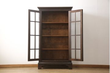 中古　松本民芸家具　シックなインテリアと相性の良いC型書棚(ブックケース、本棚、本箱、飾り棚、収納棚、キャビネット)(定価約63万円)(R-053083)