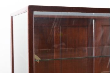 フランスアンティーク　マホガニー材　重厚感ある佇まいが目を引くガラスケース(ショーケース、カウンターテーブル、店舗什器)(R-053085)