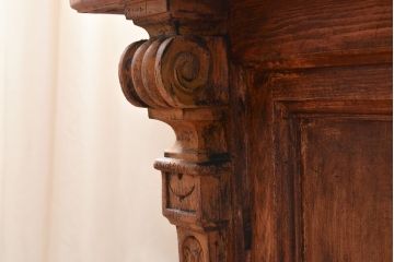 フランスアンティーク パイン材 味わいのある佇まいが最高の雰囲気を醸し出すカウンターテーブル(サイドボード、キャビネット、引き出し、店舗什器)(R-053087)