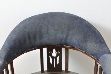 和製アンティーク　大正ロマン　ナラ材　レトロな佇まいが目を引く回転椅子(ドクターチェア、デスクチェア、回転イス、アームチェア)(R-053094)