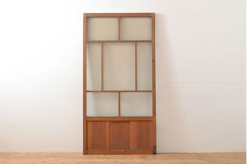 アンティーク建具　どこか懐かしさを感じるガラス戸1枚(引き戸、建具)(R-053095)