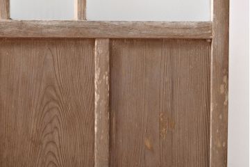 アンティーク建具　ダイヤガラス・銀モールガラス　使い込まれた風合いが趣溢れるガラス戸1枚(引き戸、建具)(R053096)