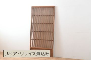 アンティーク建具　整然と並ぶ格子の美しさが魅力的な格子戸1枚(引き戸、建具)(R-053097)