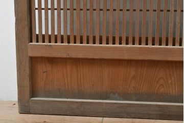 アンティーク建具　情緒溢れる和の空間づくりにおすすめな裏障子付き格子戸1枚(引き戸、建具)(R-053099)