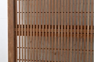 アンティーク建具　情緒溢れる和の空間づくりにおすすめな裏障子付き格子戸1枚(引き戸、建具)(R-053099)
