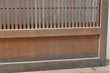 アンティーク建具　情緒溢れる和の空間づくりにおすすめな裏障子付き格子戸1枚(引き戸、建具)(R-053099)