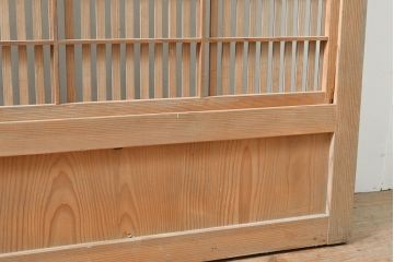 アンティーク建具　情緒溢れる和の空間づくりにおすすめな裏障子付き格子戸1枚(引き戸、建具)(R-053099)
