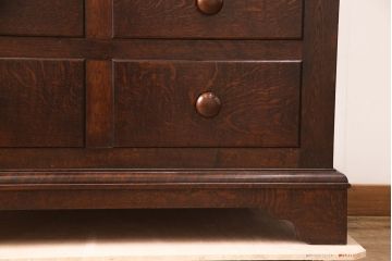 中古　超美品　松本民芸家具　丸い取っ手がアクセントのE型洋服タンス(ワードローブ、ジャケットタンス、引き出し、チェスト)(定価約85万円)(R-053118)
