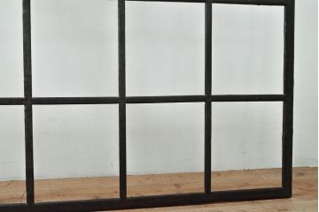 フランスアンティーク　鋳物　レア品!小窓が付いた珍しいデザインが魅力の格子(格子窓、明り取り、明かり取り、建具、ディスプレイ)(R-053119)