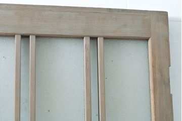 アンティーク建具　ダイヤガラス　枡格子に施された凝った意匠がアクセントになるガラス戸1枚(引き戸、建具)(R-053120)