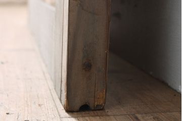 アンティーク建具　ダイヤガラス　枡格子に施された凝った意匠がアクセントになるガラス戸1枚(引き戸、建具)(R-053120)