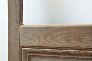アンティーク建具　総ケヤキ材　長い時を経た風合いが味わい深いガラス戸1枚(引き戸、建具)(R-053122)