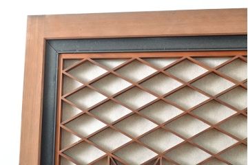 アンティーク建具　組子細工が雅やかな雰囲気を演出する組子入り扉1枚(ドア、障子戸、格子戸、建具)(R-053123)