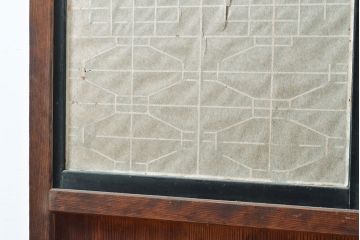 アンティーク建具　組子細工が雅やかな雰囲気を演出する組子入り扉1枚(ドア、障子戸、格子戸、建具)(R-053123)