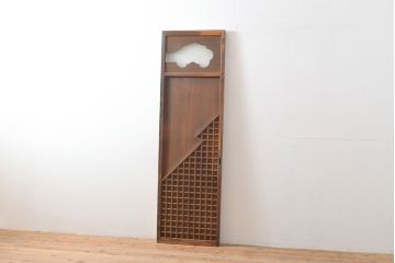 アンティーク建具　凝ったデザインが目を引く引き戸1枚(板戸、格子戸、建具)(R-053126)