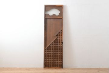 アンティーク建具　凝ったデザインが目を引く引き戸1枚(板戸、格子戸、建具)(R-053126)