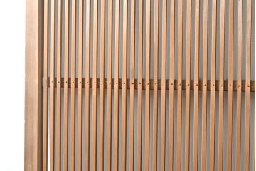 アンティーク建具　昭和初期　幅狭　整然と並ぶ細い縦桟が涼し気な雰囲気を醸し出す格子戸2枚セット(引き戸)(R-053133)