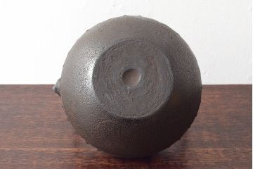 大正〜昭和初期　南部保寿堂　あられ　銀口霰鉄瓶　共箱(茶道具)(R-053148)