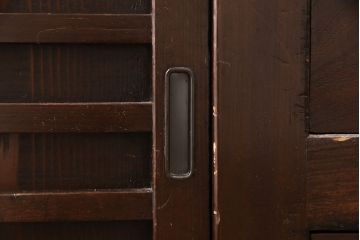 和製アンティーク　ヒノキ材製　多彩な収納が付いた2段重ね階段箪笥(時代箪笥、和タンス)(R-053157)