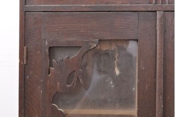 和製アンティーク　栓材　クラシカルなデザインの小振りな本箱(書棚、本棚、ブックケース、戸棚)(R-053161)